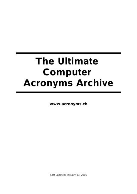 The Ultimate Computer Acronyms Archive - Allserv WiKi